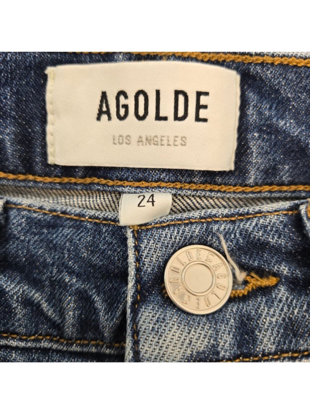 Agolde High Rise Stovepipe Jeans Size 24 - Picture 3 of 8